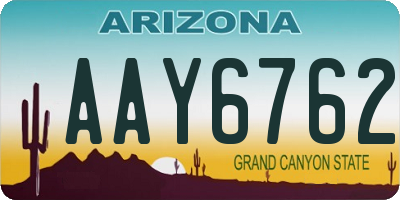 AZ license plate AAY6762