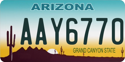 AZ license plate AAY6770