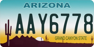 AZ license plate AAY6778