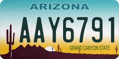 AZ license plate AAY6791