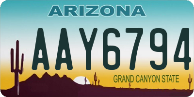 AZ license plate AAY6794
