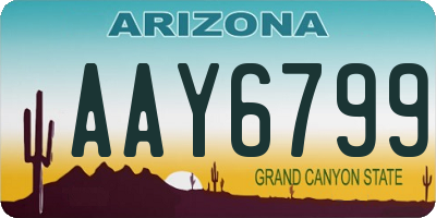 AZ license plate AAY6799