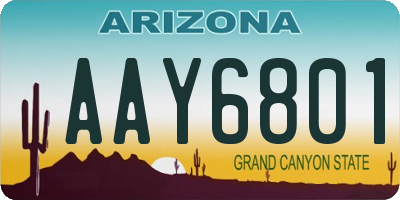 AZ license plate AAY6801