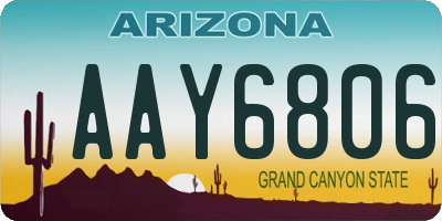 AZ license plate AAY6806