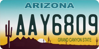 AZ license plate AAY6809