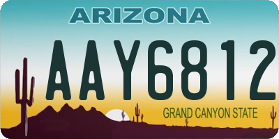AZ license plate AAY6812