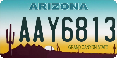 AZ license plate AAY6813