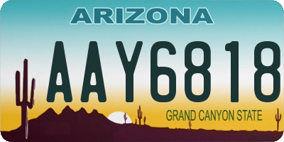 AZ license plate AAY6818