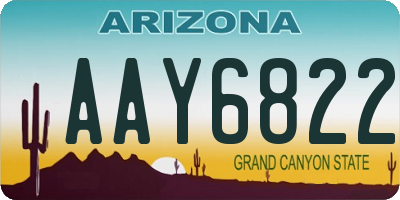 AZ license plate AAY6822