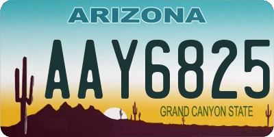 AZ license plate AAY6825