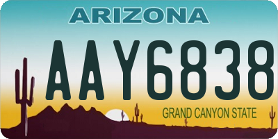 AZ license plate AAY6838
