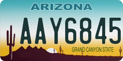 AZ license plate AAY6845