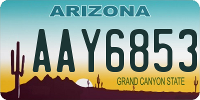 AZ license plate AAY6853
