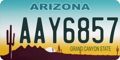AZ license plate AAY6857