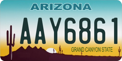 AZ license plate AAY6861