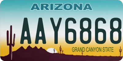 AZ license plate AAY6868