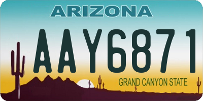 AZ license plate AAY6871