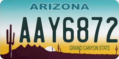 AZ license plate AAY6872