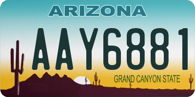 AZ license plate AAY6881