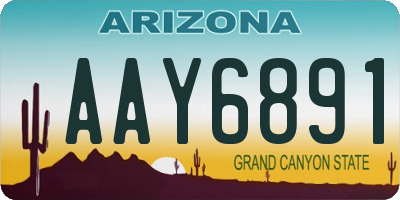 AZ license plate AAY6891