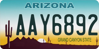 AZ license plate AAY6892
