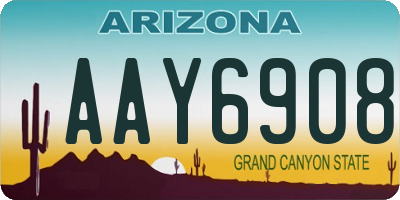 AZ license plate AAY6908