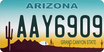 AZ license plate AAY6909