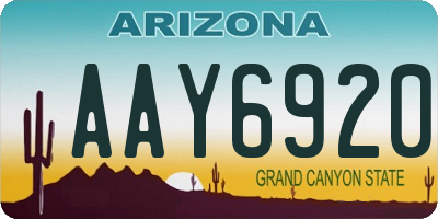 AZ license plate AAY6920