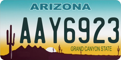 AZ license plate AAY6923