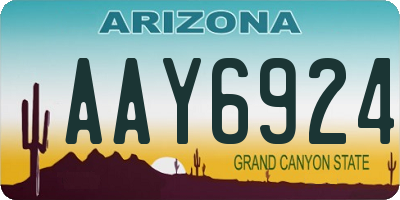 AZ license plate AAY6924
