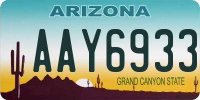 AZ license plate AAY6933