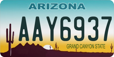 AZ license plate AAY6937