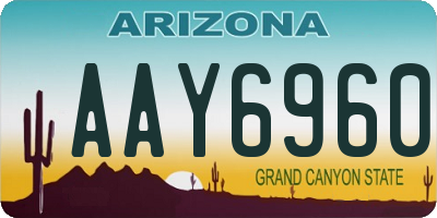 AZ license plate AAY6960