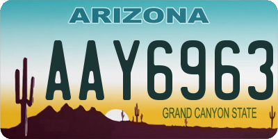 AZ license plate AAY6963