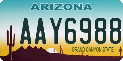 AZ license plate AAY6988