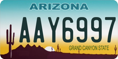 AZ license plate AAY6997