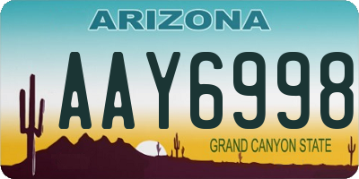 AZ license plate AAY6998