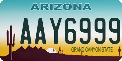 AZ license plate AAY6999