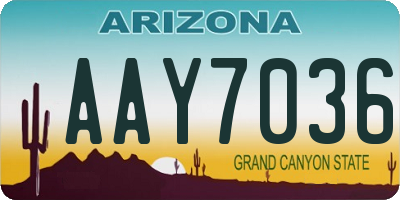 AZ license plate AAY7036