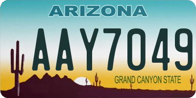 AZ license plate AAY7049