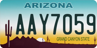 AZ license plate AAY7059