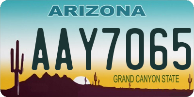 AZ license plate AAY7065