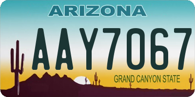 AZ license plate AAY7067