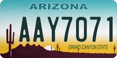 AZ license plate AAY7071