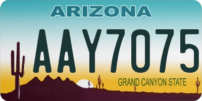AZ license plate AAY7075