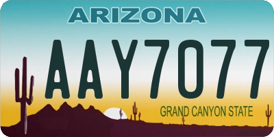 AZ license plate AAY7077