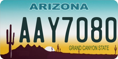 AZ license plate AAY7080