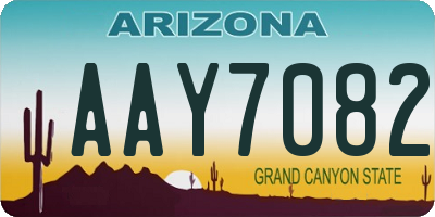 AZ license plate AAY7082