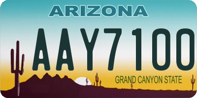 AZ license plate AAY7100