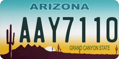 AZ license plate AAY7110